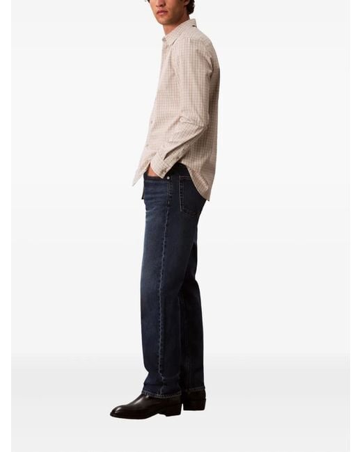 Calvin Klein Blue Logo-Patch Jeans for men