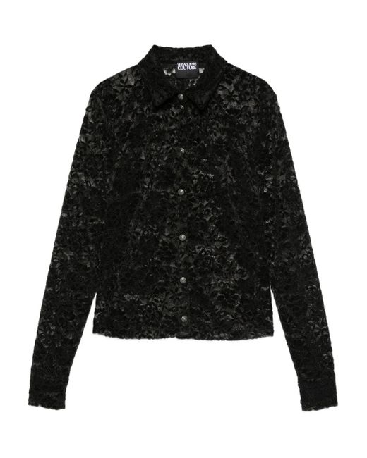 Versace Jeans Couture Black Buttoned Floral Shirt