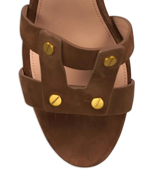 Veronica Beard Brown Studded Heeled Sandals