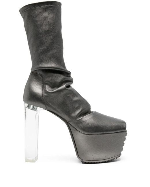 Rick Owens Gray 135Mm Platform Boots