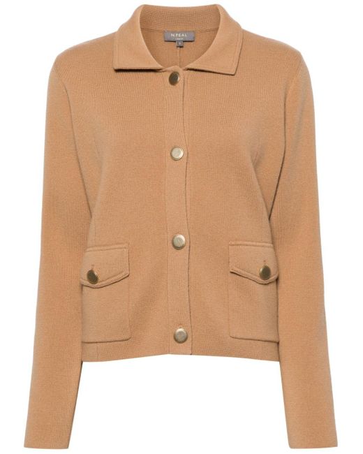 N.Peal Cashmere Natural Milano Cashmere Cropped Jacket