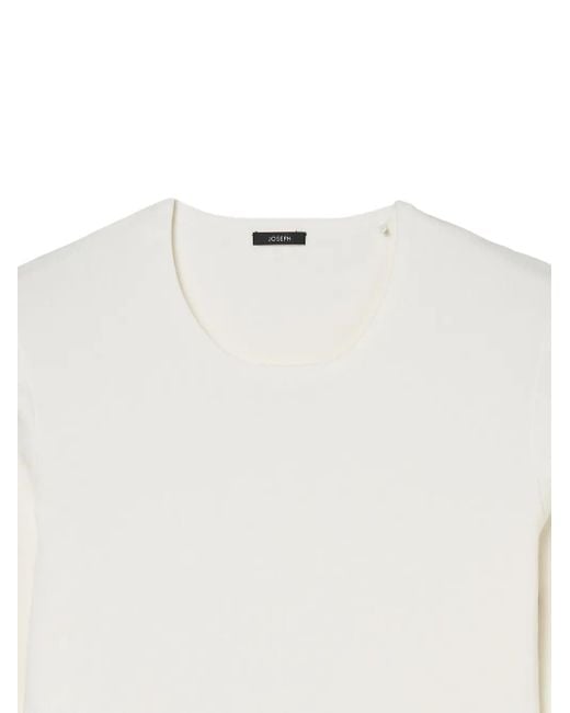 Joseph White Long-Sleeve Ribbed Sweater