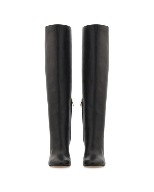 Ferragamo Black Knee High Boots