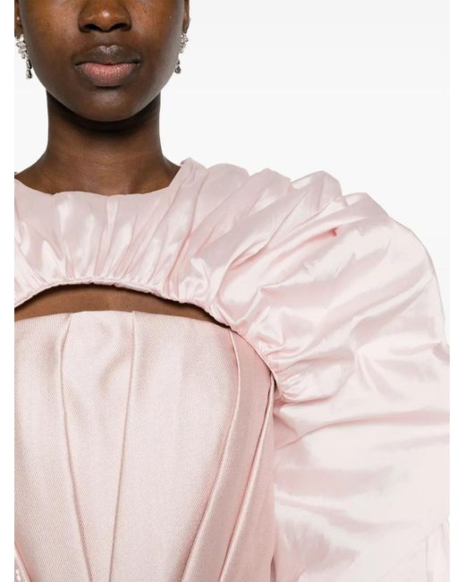 Gaby Charbachy Pink Detachable-Layer Tulip Gown