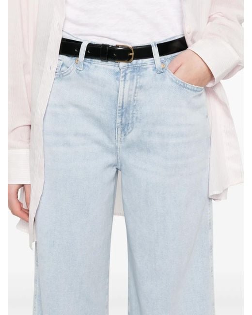7 For All Mankind Blue Lotta Wide-Leg Jeans
