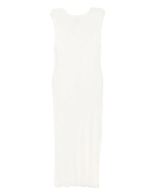 Loulou de Saison Ada ノースリーブ プリーツドレス White