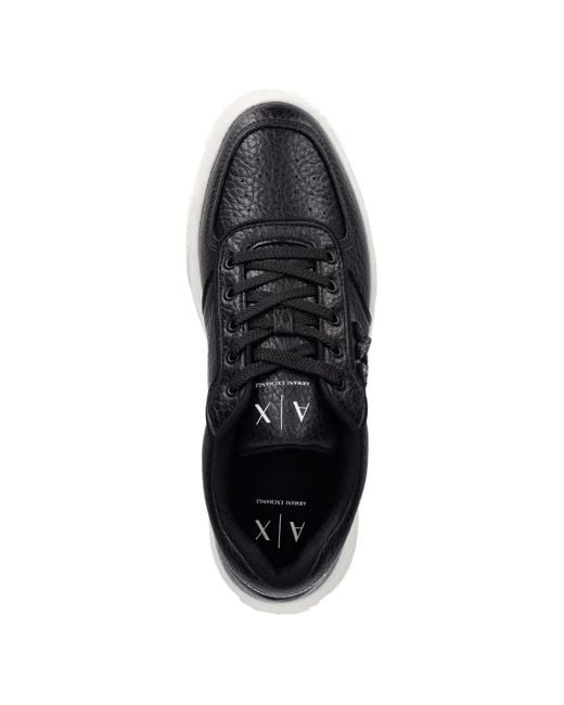 Baskets Grainées À Patch Logo ARMANI EXCHANGE pour homme en coloris Black