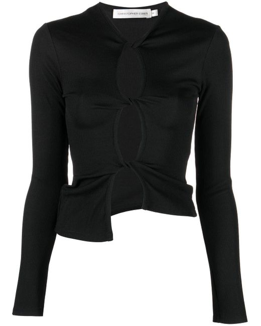 Christopher Esber Open-twist Long Sleeve Top in Black | Lyst