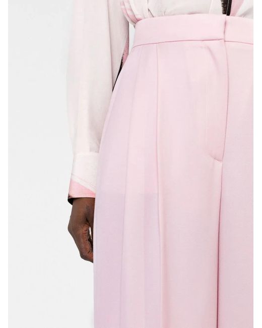 McQueen Pink Pleated High-waisted Trousers