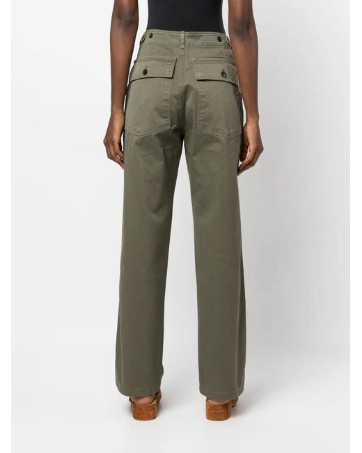 Fortela Green Jerry Straight-Leg Cotton Trousers