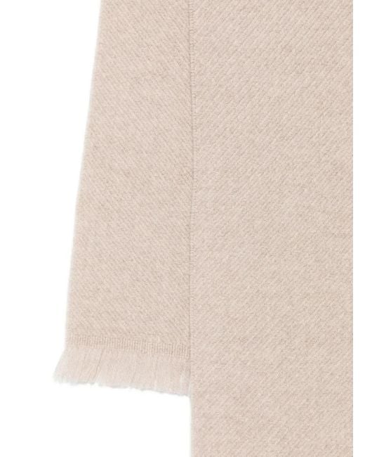Corneliani Natural Herringbone-Pattern Scarf for men