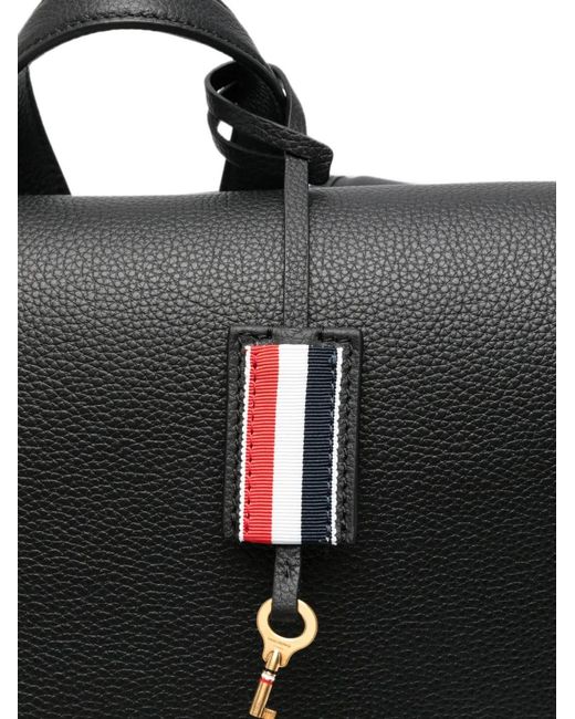 Thom Browne Black Bolton Pebbled-Leather Push-Lock Backpack for men