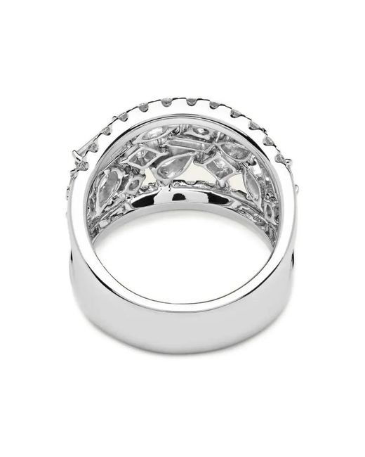 Anillo de cóctel en oro blanco de 18 ct con diamantes Jewels Aficionado de color Gray