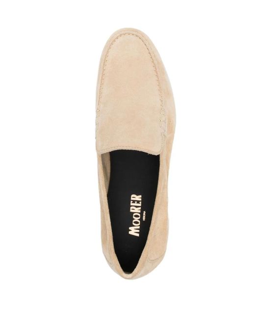 Moorer Natural Slip-On Suede Loafers