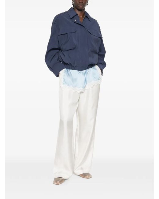 ViCOLO Blue Elasticated-Hem Jacket