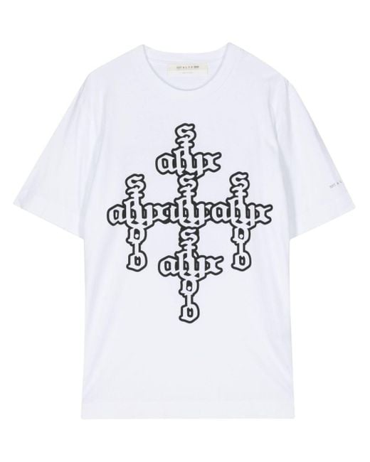 1017 ALYX 9SM White Cross-print Cotton T-shirt for men