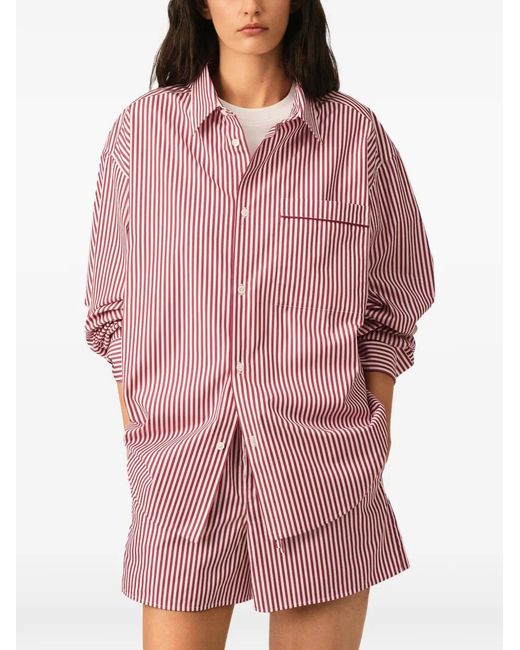 AMI Pink Cotton Long Sleeves Boxy Fit Shirt