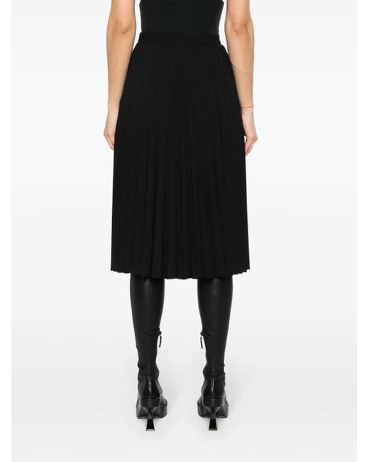 Givenchy Black 4G-Plaque Pleated Midi Skirt