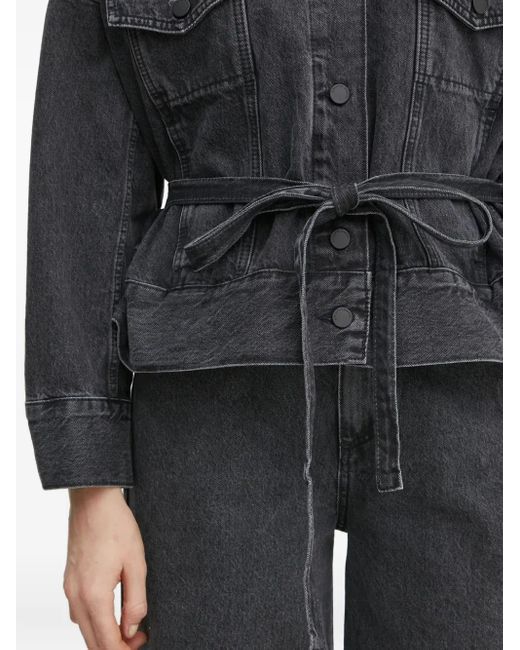 Giacca Denim Con Cintura di Liviana Conti in Gray