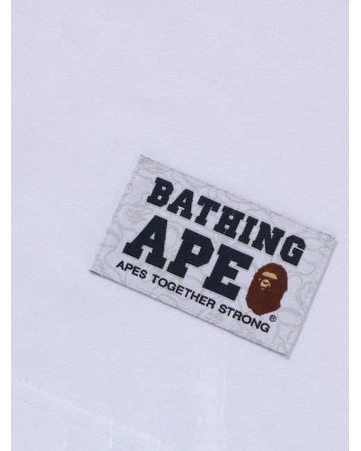 A Bathing Ape Blue Logo-Print T-Shirt for men