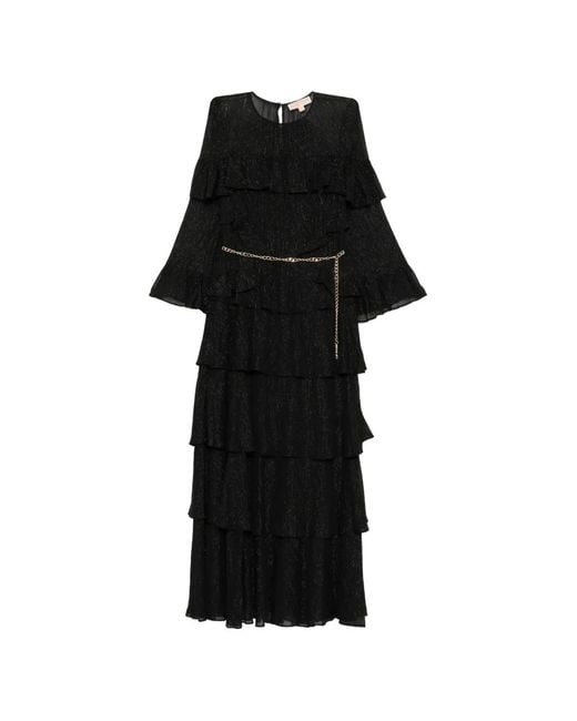 Michael Kors Black Ruffled Maxi Dress