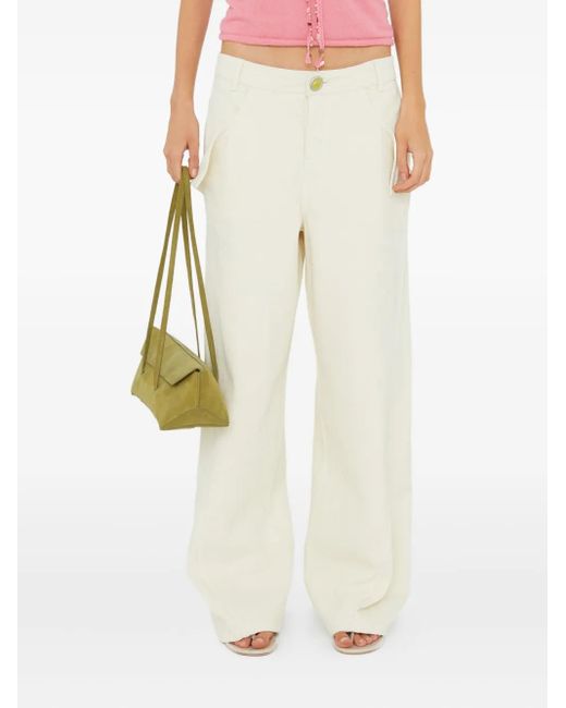 Christopher Esber White Button-Fastening Trousers