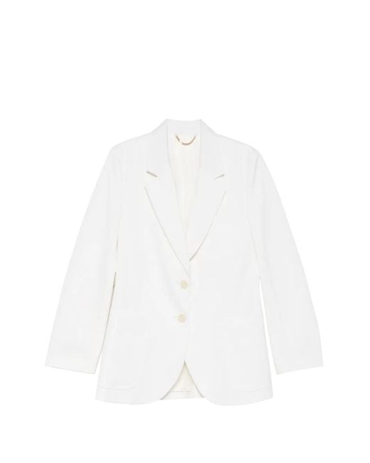 Victoria Beckham White Katherine Patch Pocket Jacket