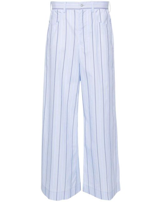 Pantalon ample à rayures Marni en coloris Blue