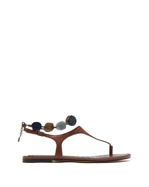 Sam Edelman White Canna Thong Bead-Embellished Sandals