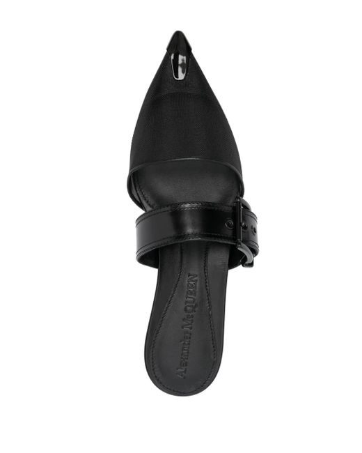 McQueen Black Mini Leather Sandals