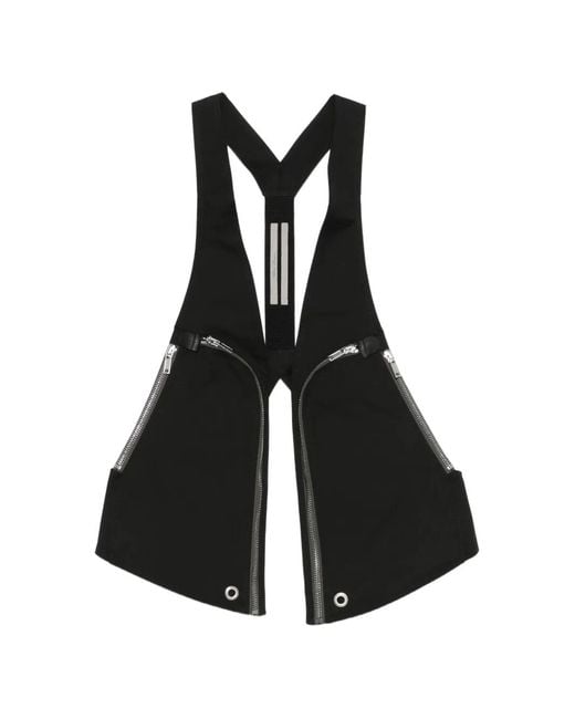 Rick Owens Black Zip Bauhaus Vest for men
