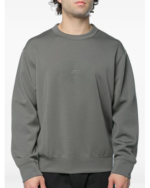 ARMANI EXCHANGE Gray Logo-Print Sweatshirt for men