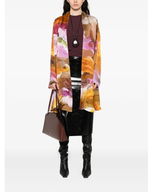 Yavi Brown Abstract-Print Jacket
