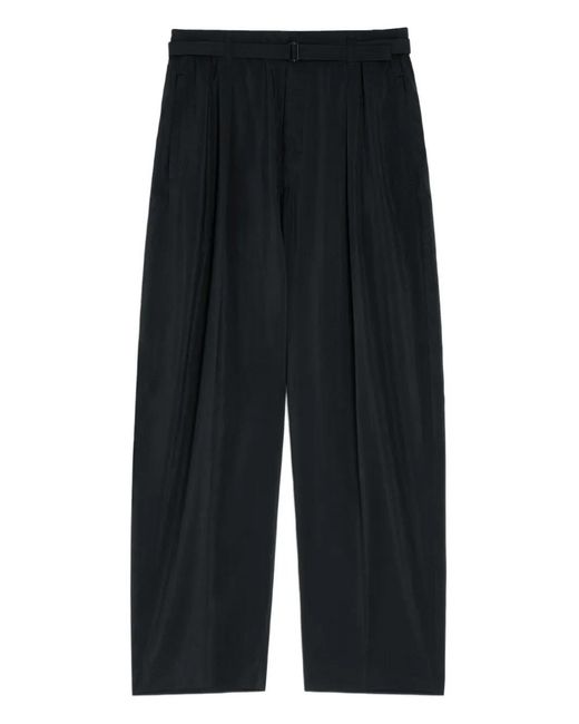 Lemaire Blue Silk Relaxed Trousers for men