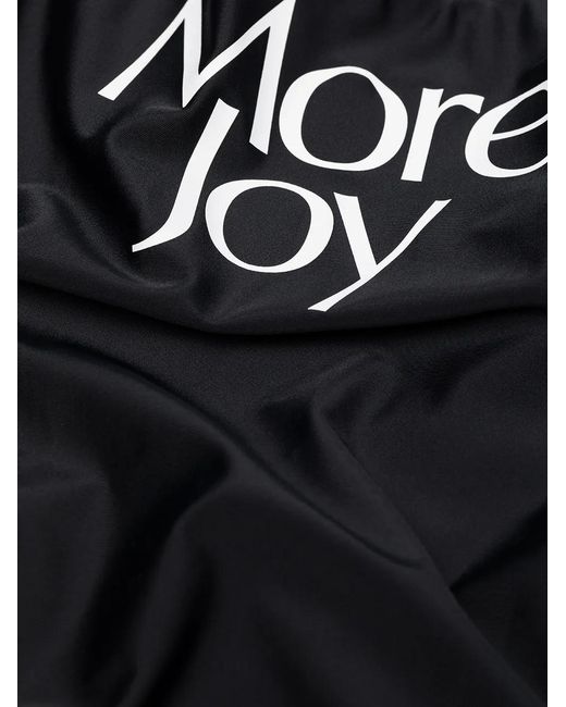 More Joy Black Logo Print Swimsuit