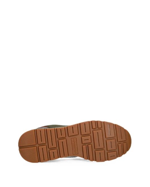 Aeronautica Militare Brown Logo-Embroidered Panelled Sneakers for men