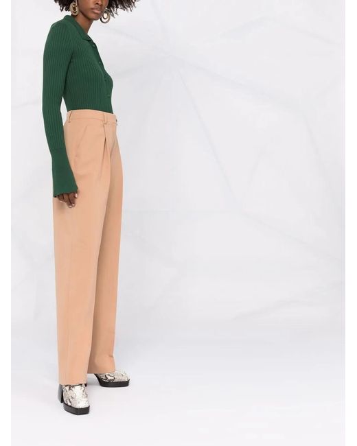 Alberta Ferretti Multicolor High-Waisted Straight-Leg Trousers