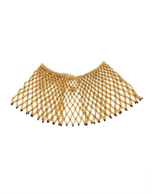 Forte Forte Beaded Diamond-pattern Necklace Natural