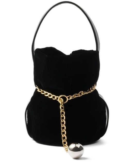 Prada Black Mini Petit Sac Noir Chain Bucket Bag