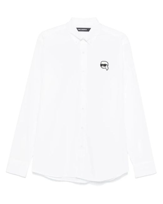 メンズ Karl Lagerfeld Ikonik Karl シャツ White