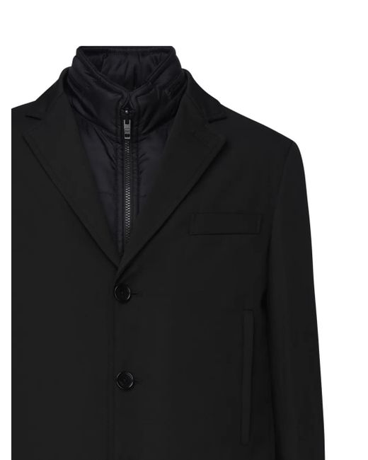 Fay Black Layered Coat for men