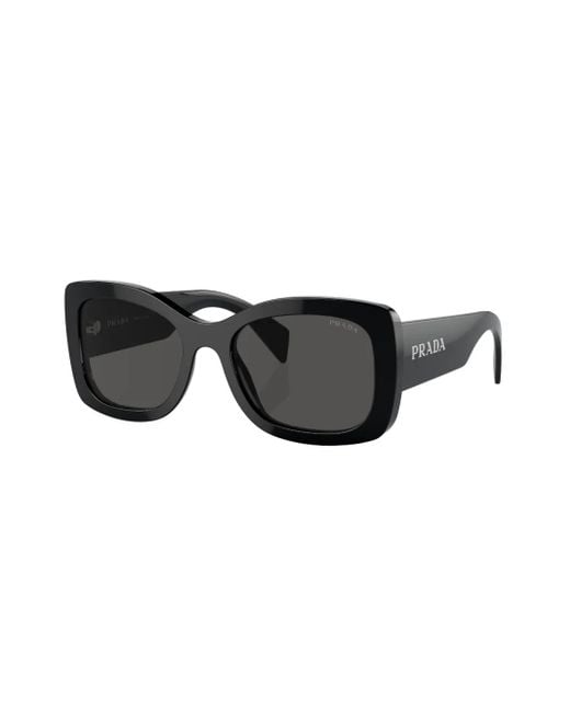 Prada Black Logo-Lettering Square Sunglasses