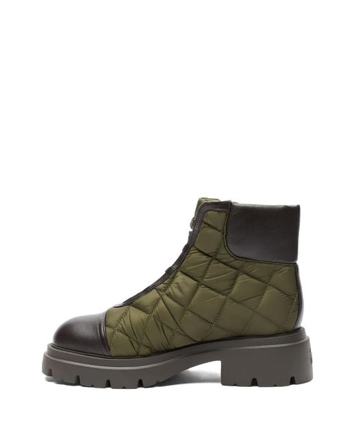 Stuart Weitzman Hudson Quilted Combat Boots in Brown | Lyst UK