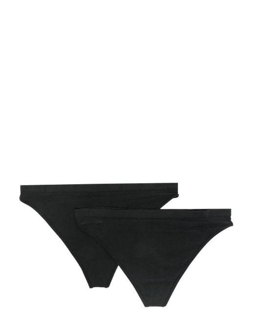 Wolford Black Seamless High-cut Thongs (pack Of Two)