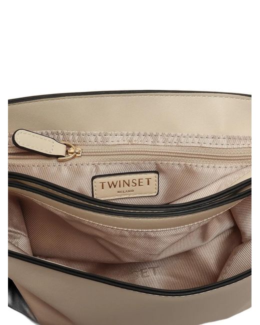 Twinset Natural Pochette À Plaque Logo