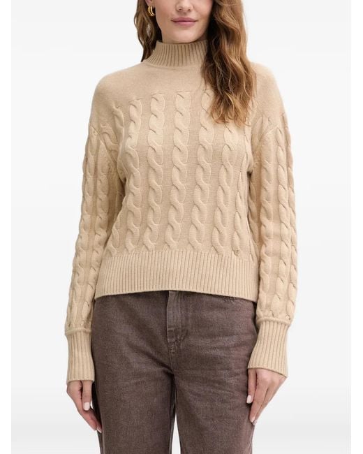 Cable knit sweater Guess de color Natural