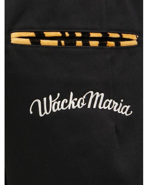 Wacko Maria Black Drawstring Track Pants for men