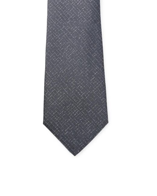 Canali White Geometric-Pattern Silk Tie for men