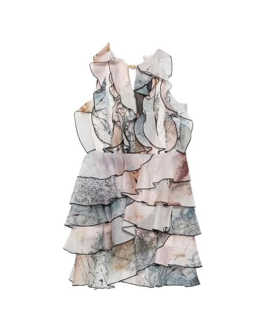 Aje. White Cleo Ruffled Mini Dress