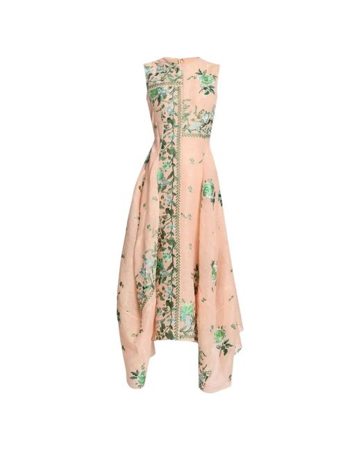 Erdem Metallic Robe Mi-Longue À Fleurs Brodées Et Bas Déstructuré